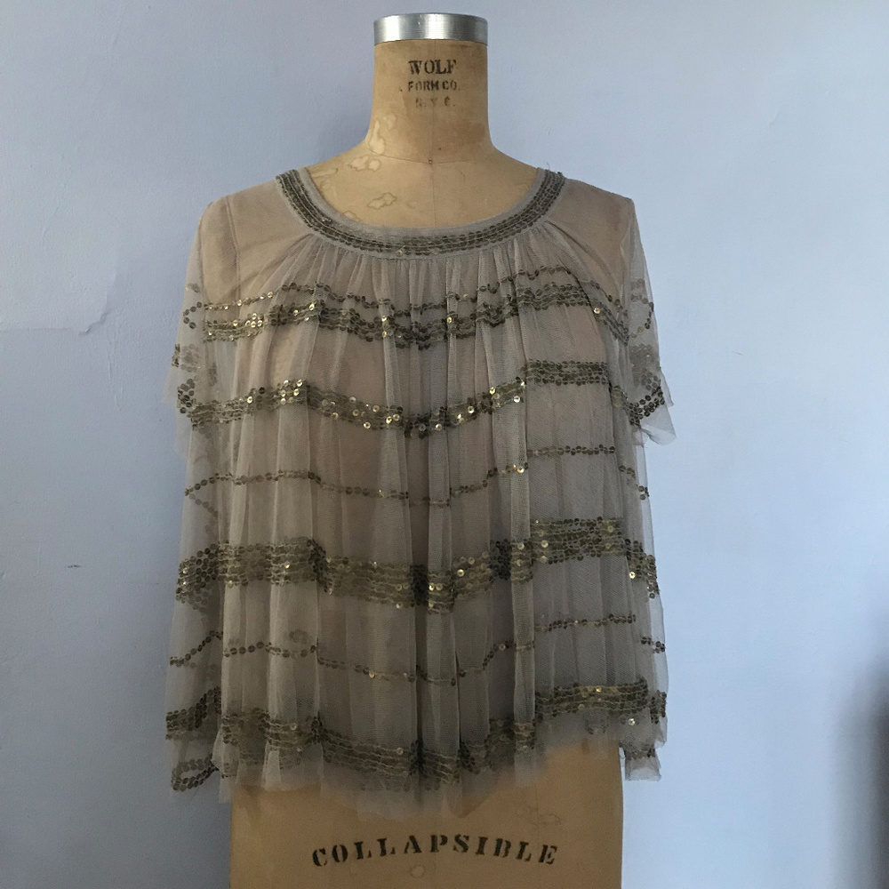 Free People Sheer Sequined Top